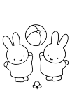 Miffy and Nina with the ball (book page 10)